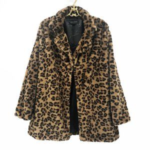 Chic Leopard Print Teddy Jacket
